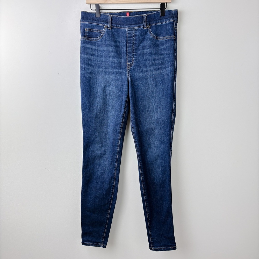 SPANX Shaping Skinny Jeans Women L Tall Dark Wash Stretch High Rise Denim 20342T